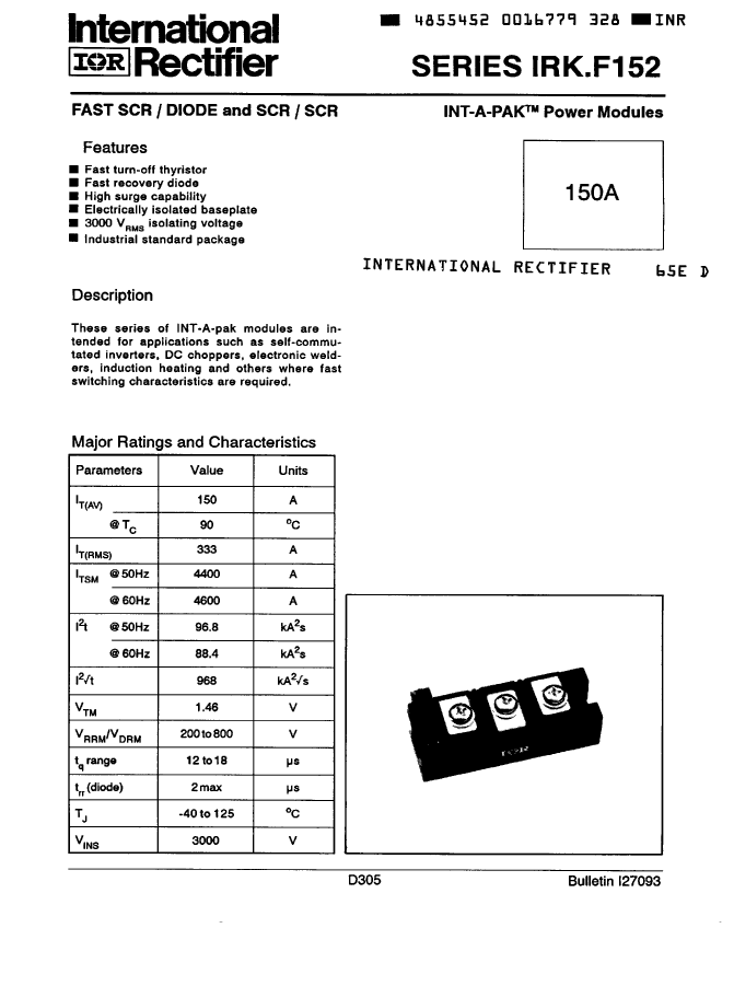 IRKHF152 04DL Datasheet PDF文件下载 芯片资料查询 维库电子市场网