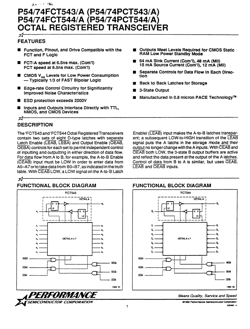 P54fct544adm Datasheet Pdf文件下载 芯片资料查询 维库电子市场网